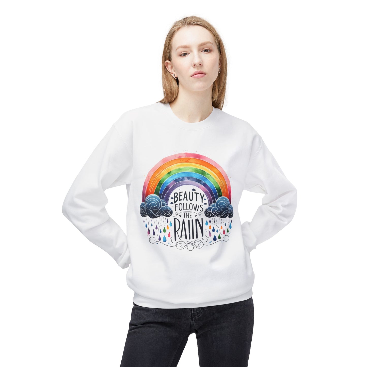 Beauty Follows The Rain Affirmation Sweatshirt